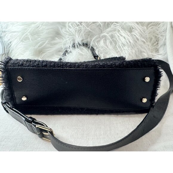 Kate spade Little Nadine black tuxedo hill tweed purse crossbody satchel - Picture 5 of 8